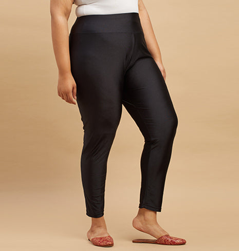 PLUS SIZE NYLON KNIT STRETCH SHIMMER LEGGINGS | XL - 6XL