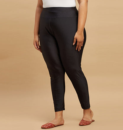 PLUS SIZE NYLON KNIT STRETCH SHIMMER LEGGINGS | XL - 6XL