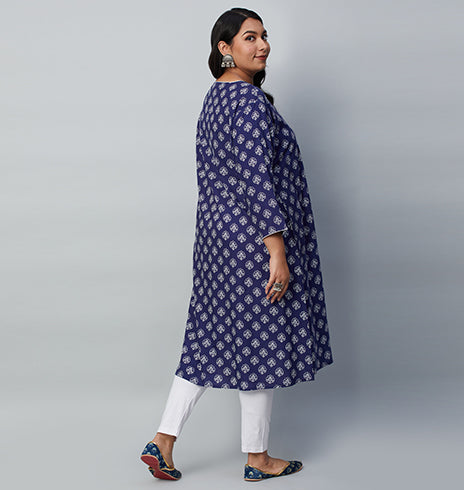 PLUS SIZE PRINTED RAYON KURTA | XL - 6XL