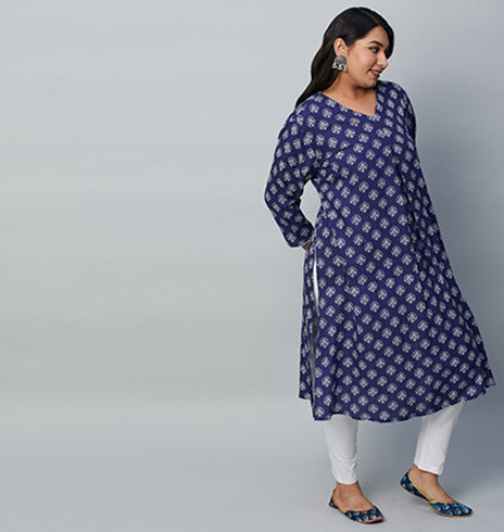 PLUS SIZE PRINTED RAYON KURTA | XL - 6XL