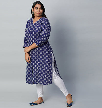 PLUS SIZE PRINTED RAYON KURTA | XL - 6XL