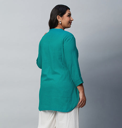 PLUS SIZE SOLID SLUB KURTI | XL - 6XL