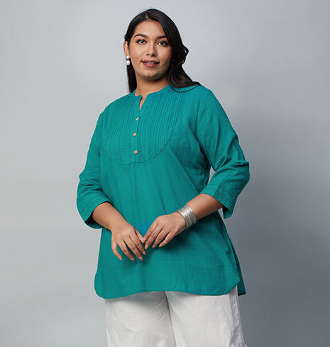 PLUS SIZE SOLID SLUB KURTI | XL - 6XL