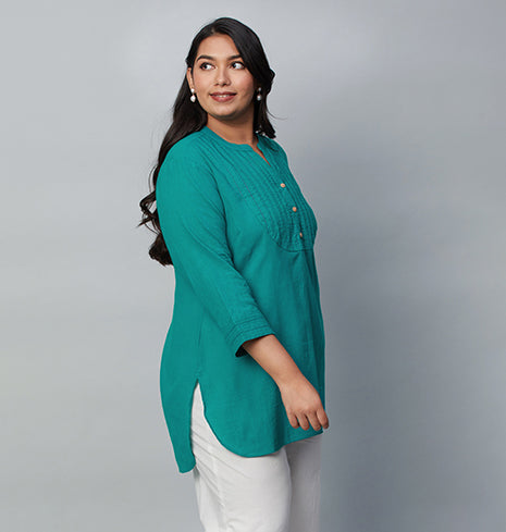 PLUS SIZE SOLID SLUB KURTI | XL - 6XL