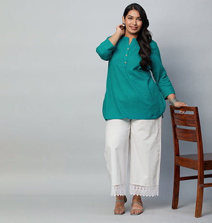 PLUS SIZE SOLID SLUB KURTI | XL - 6XL