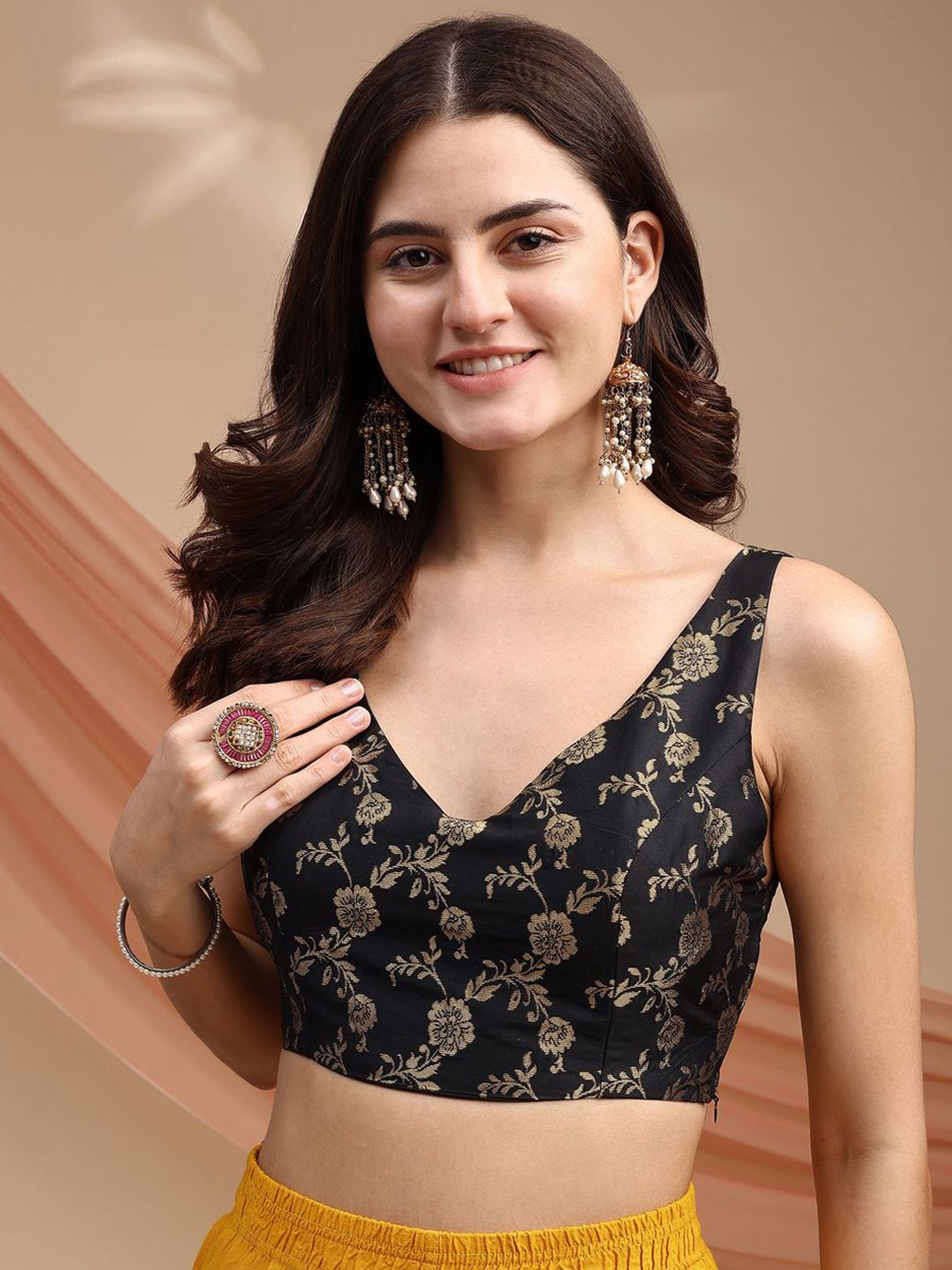 Woven Design Brocade Saree Blouse