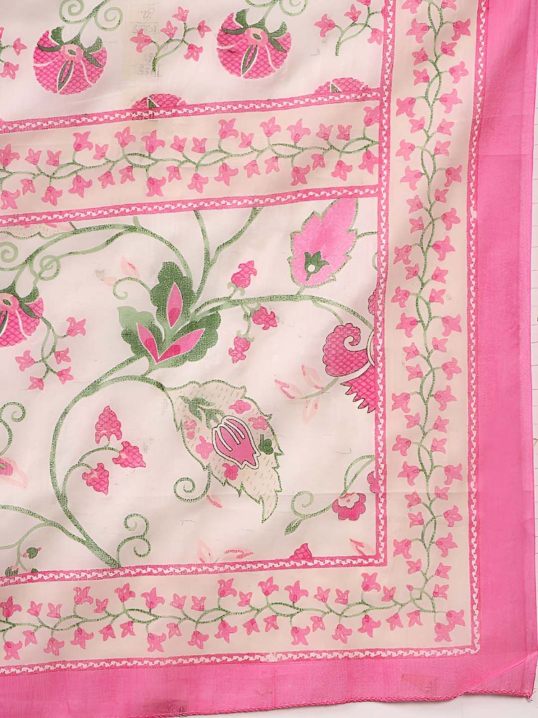 Floral Printed Straight Pure Cotton Kurta With Trousers & Dupatta