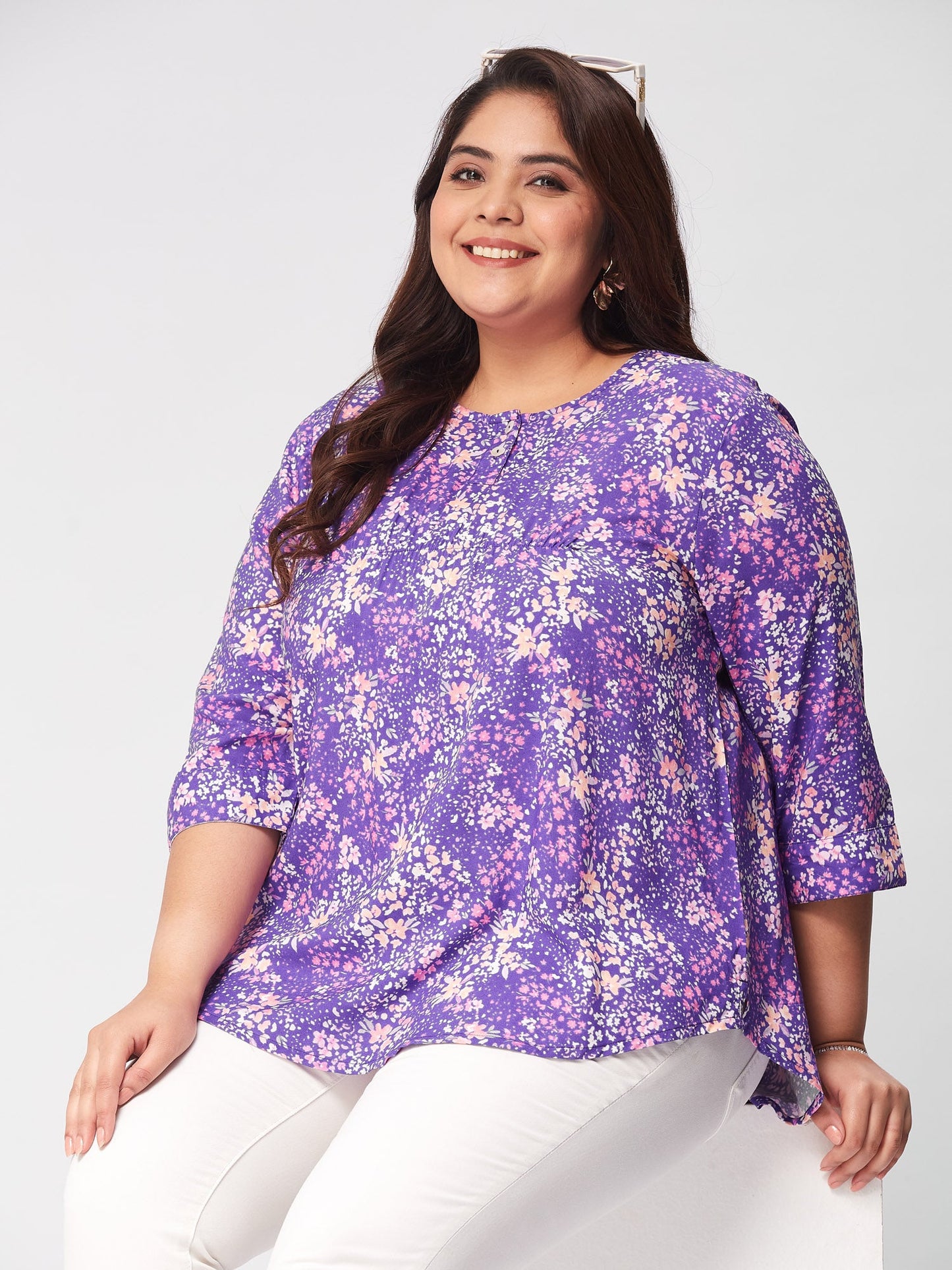 PLUS SIZE DITSYTOPS: WHERE FASHION FLOURISHES WITH DELICATE FLORAL ELEGANCE| | XL - 6XL