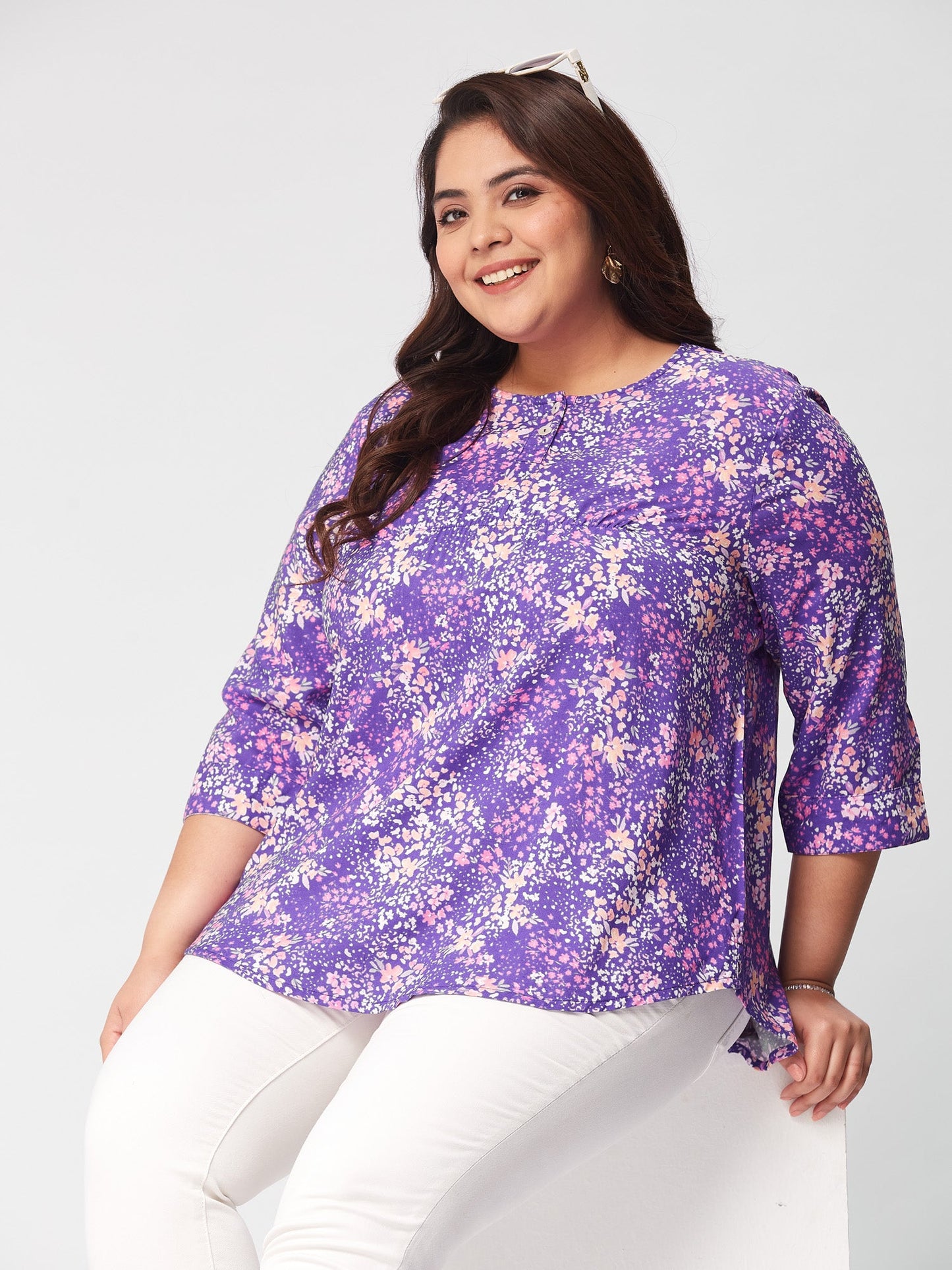 PLUS SIZE DITSYTOPS: WHERE FASHION FLOURISHES WITH DELICATE FLORAL ELEGANCE| | XL - 6XL