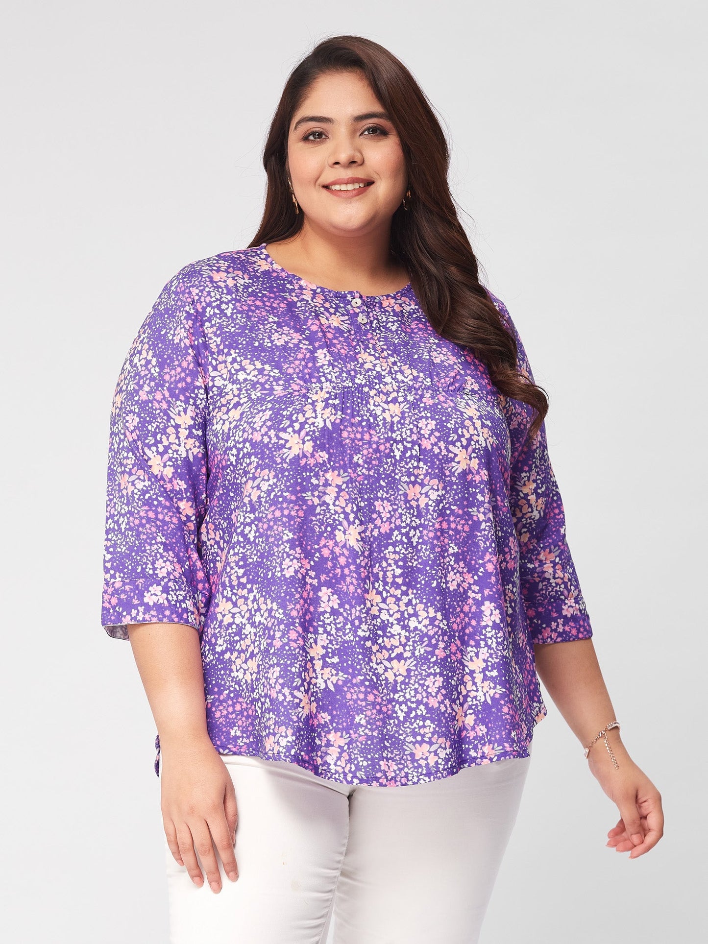 PLUS SIZE DITSYTOPS: WHERE FASHION FLOURISHES WITH DELICATE FLORAL ELEGANCE| | XL - 6XL