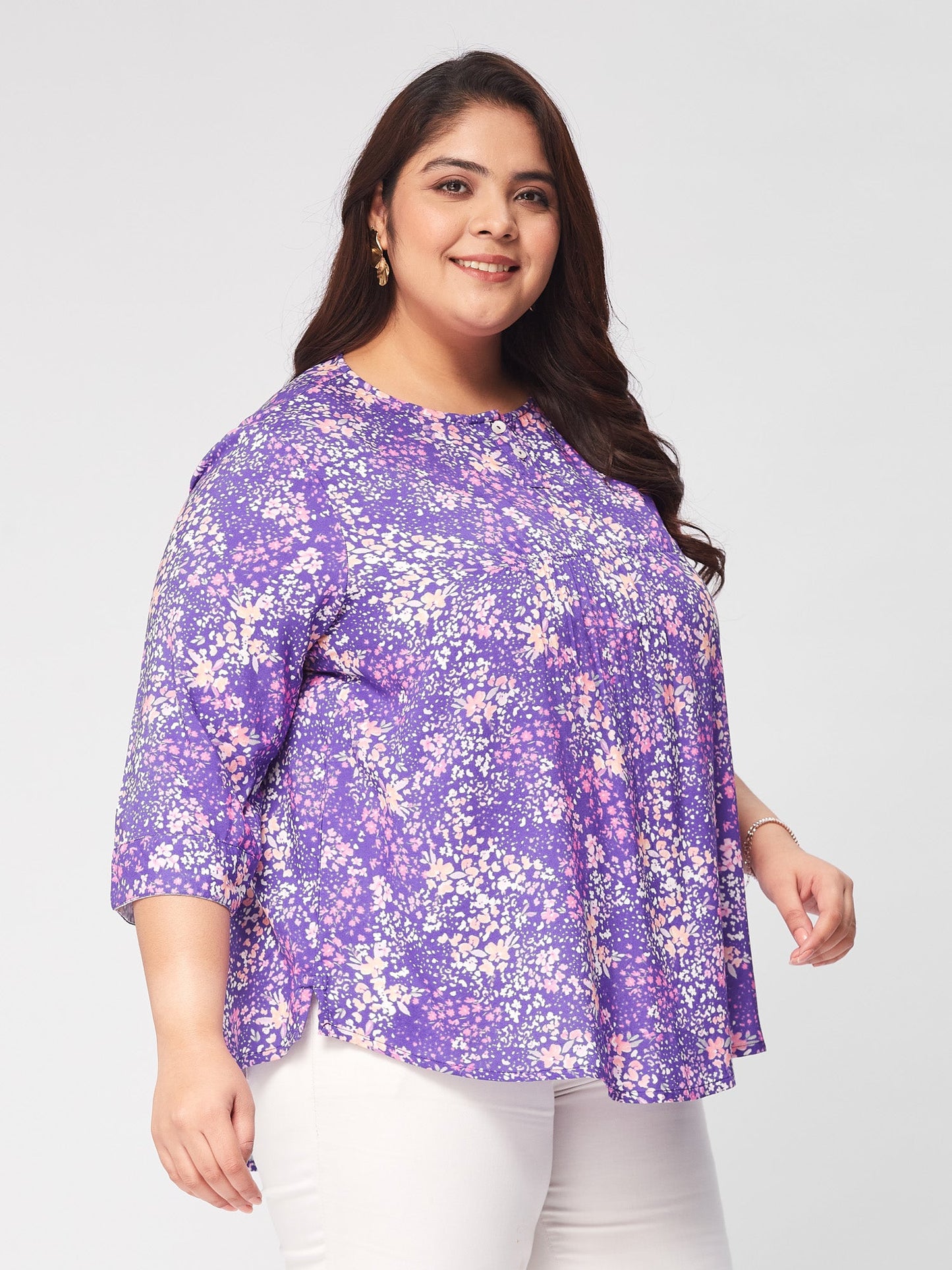 PLUS SIZE DITSYTOPS: WHERE FASHION FLOURISHES WITH DELICATE FLORAL ELEGANCE| | XL - 6XL
