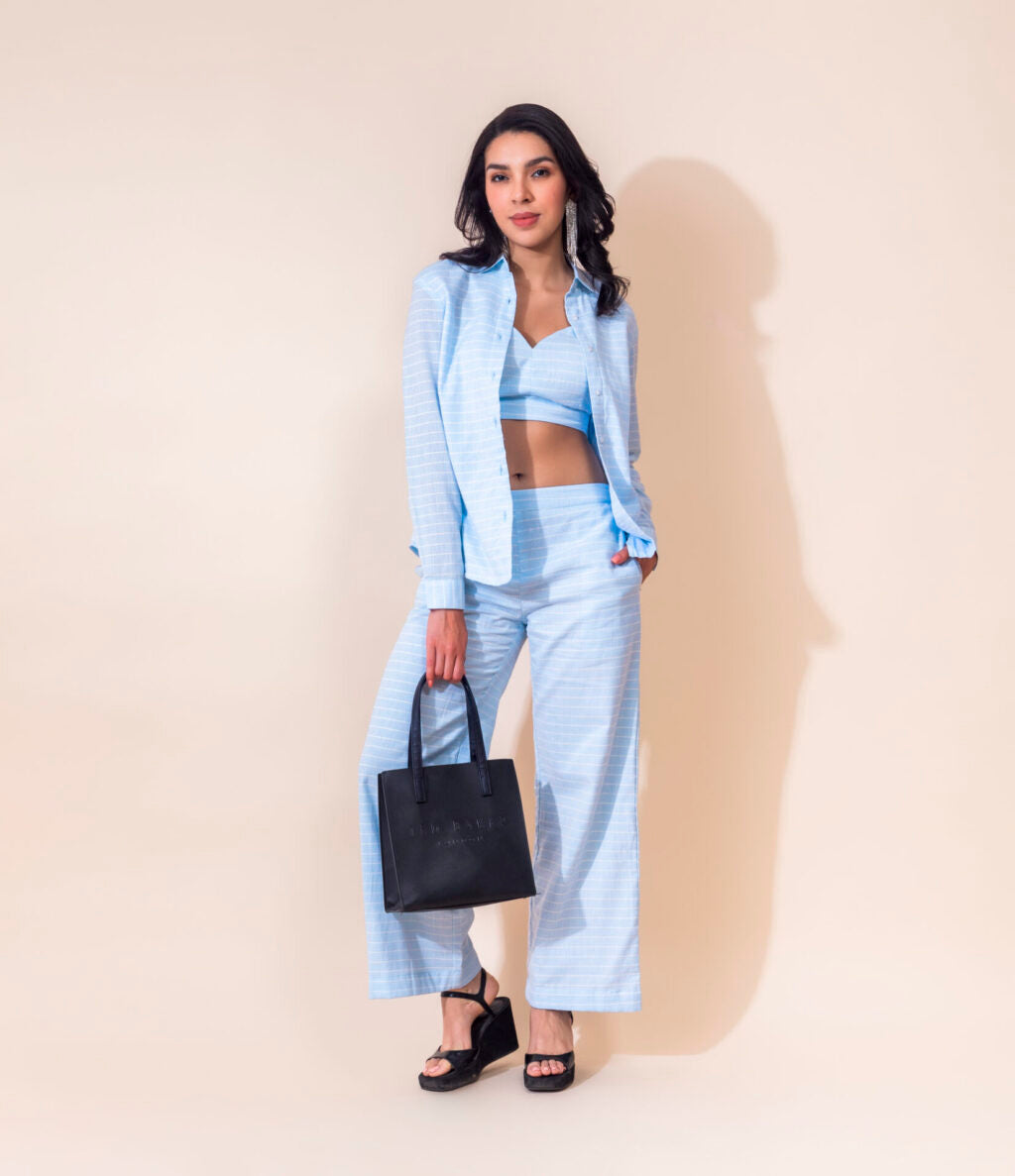 Striped Cotton Three-Piece Set