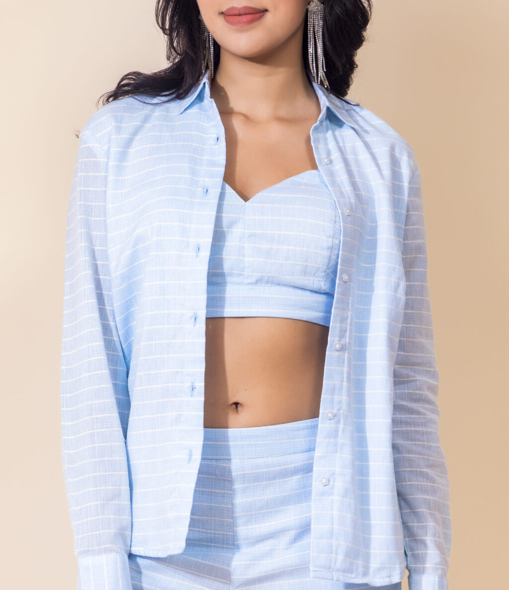 Striped Cotton Three-Piece Set