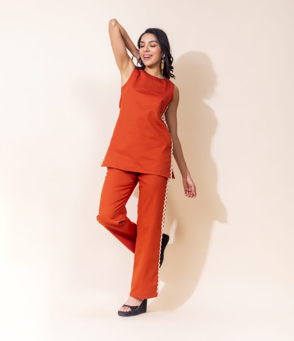 Spice Trail Cotton Co-ord Set | Orange