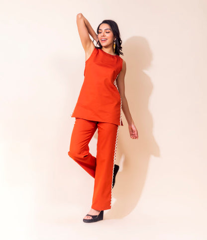 Spice Trail Cotton Co-ord Set | Orange