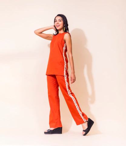 Spice Trail Cotton Co-ord Set | Orange