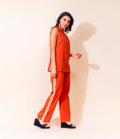 Spice Trail Cotton Co-ord Set | Orange