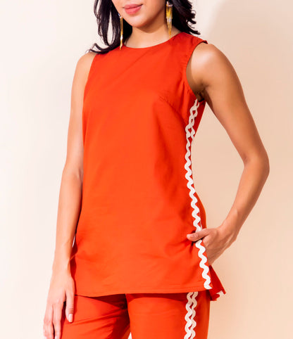 Spice Trail Cotton Co-ord Set | Orange