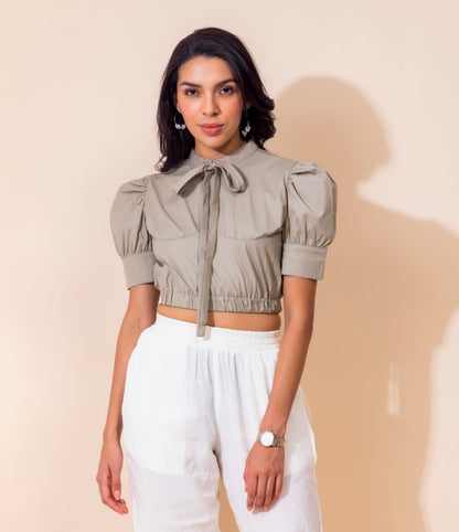 Elevated Bow Top | Grey