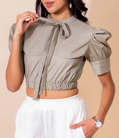 Elevated Bow Top | Grey