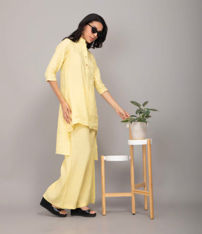 Long Pure Linen Co-ord Set | Yellow