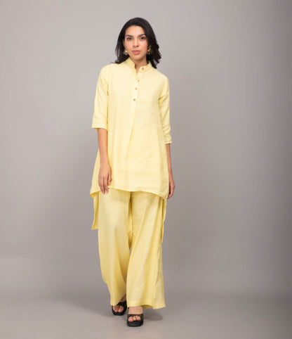 Long Pure Linen Co-ord Set | Yellow