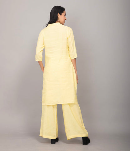 Long Pure Linen Co-ord Set | Yellow