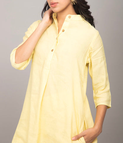 Long Pure Linen Co-ord Set | Yellow