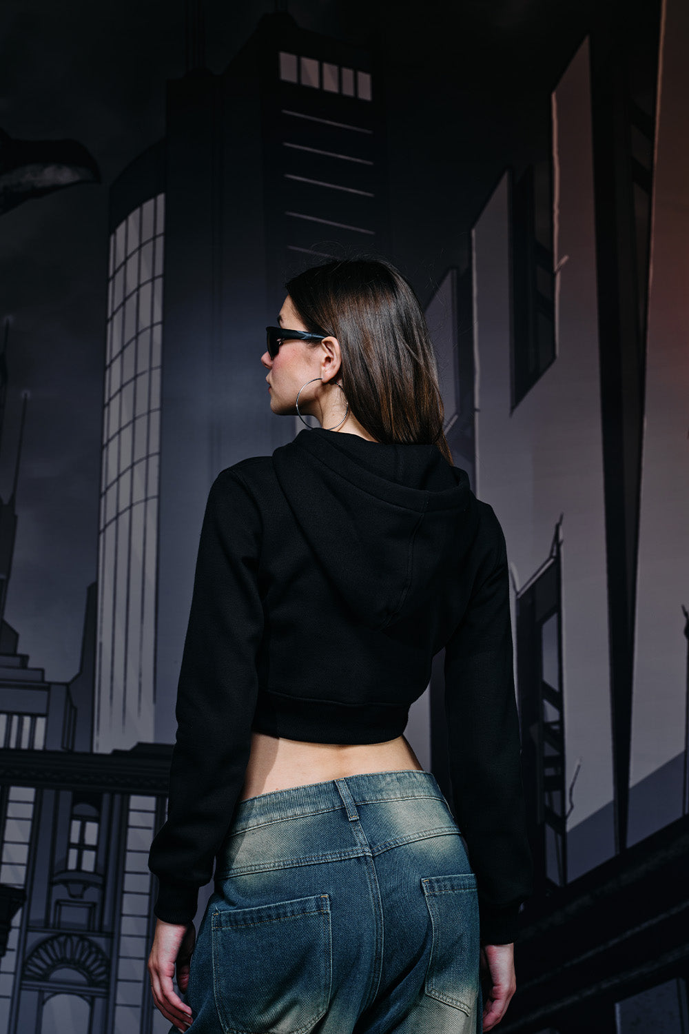 Batman Cropped Hooded Zipper