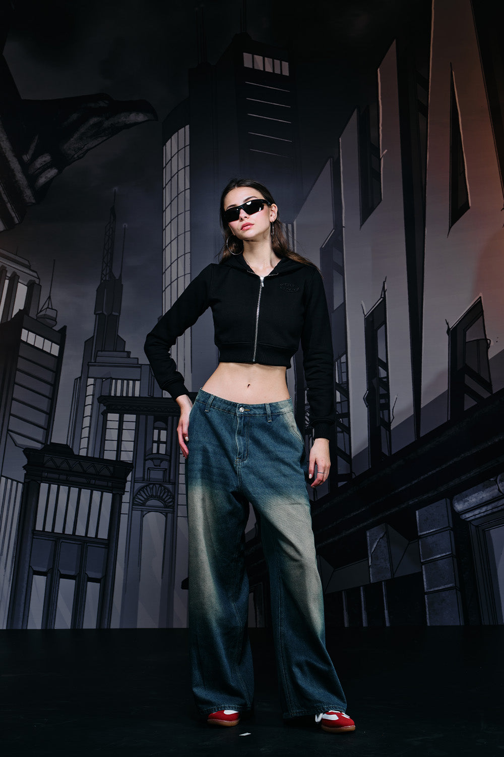 Batman Cropped Hooded Zipper