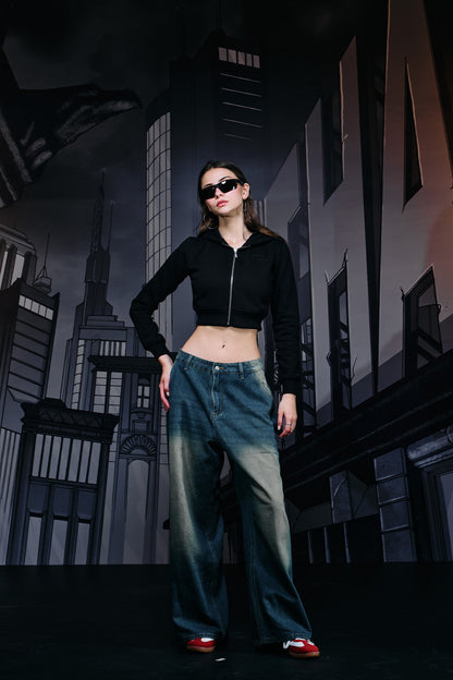 Batman Cropped Hooded Zipper