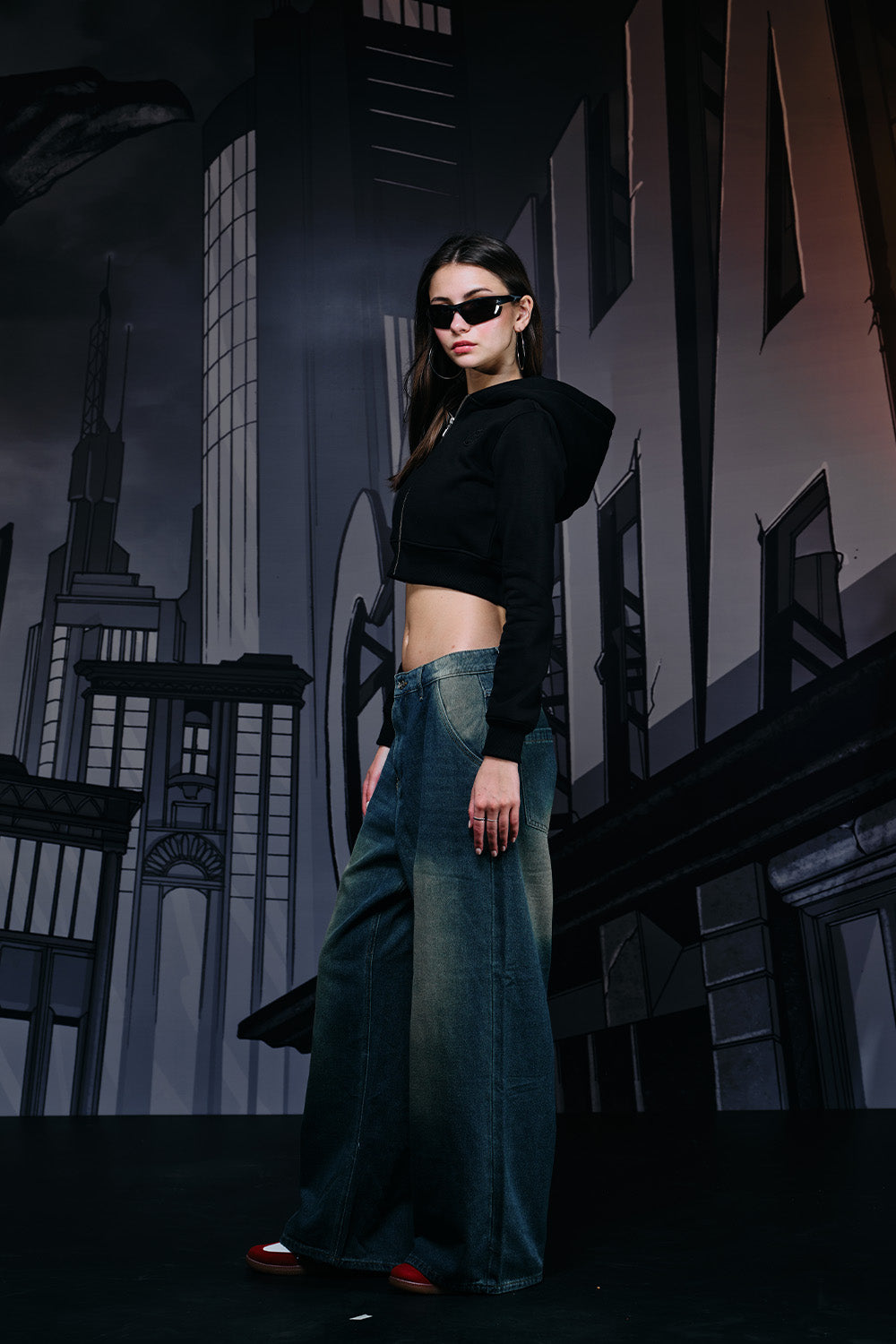 Batman Cropped Hooded Zipper