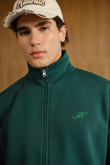 CEO Green High Neck Zipper Jacket