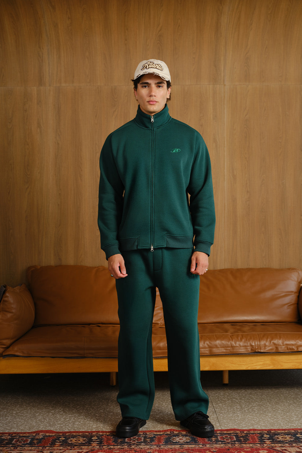 CEO Green High Neck Zipper Jacket