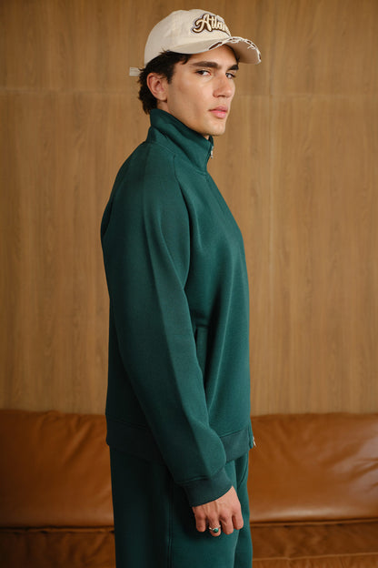 CEO Green High Neck Zipper Jacket