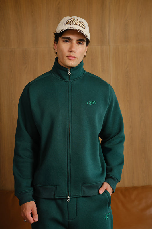 CEO Green High Neck Zipper Jacket