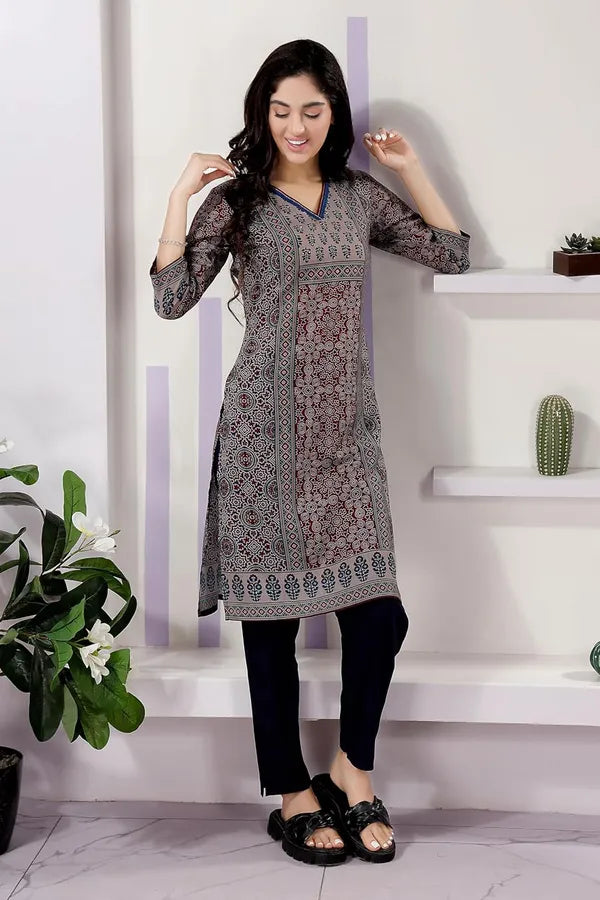 Cotton Print Long Kurta For Women | Kurti Tops | Short Kurti | Short Kurti For Women | Short Kurti For Girls