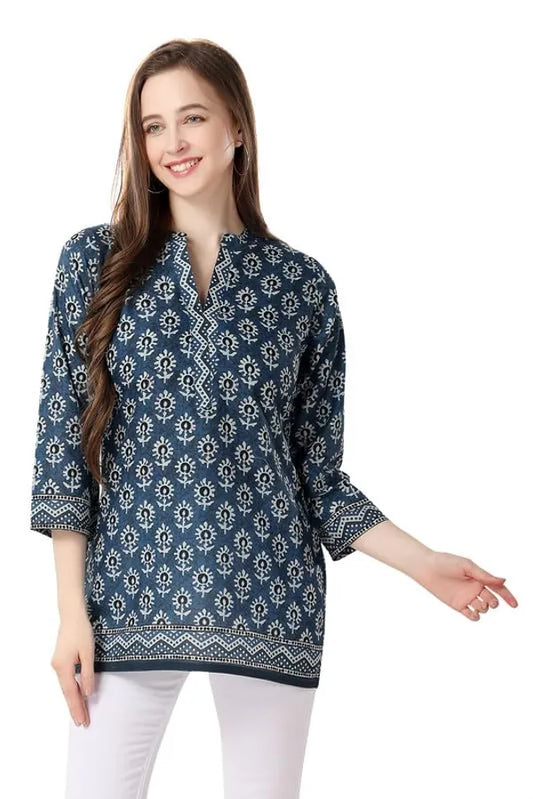 Cotton Printed Short Kurti Tunic For Work Wear Women And Girls | Kurti Tops | Short Kurti | Short Kurti For Women | Short Kurti For Girls