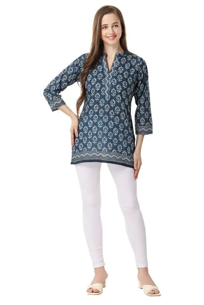 Cotton Printed Short Kurti Tunic For Work Wear Women And Girls | Kurti Tops | Short Kurti | Short Kurti For Women | Short Kurti For Girls