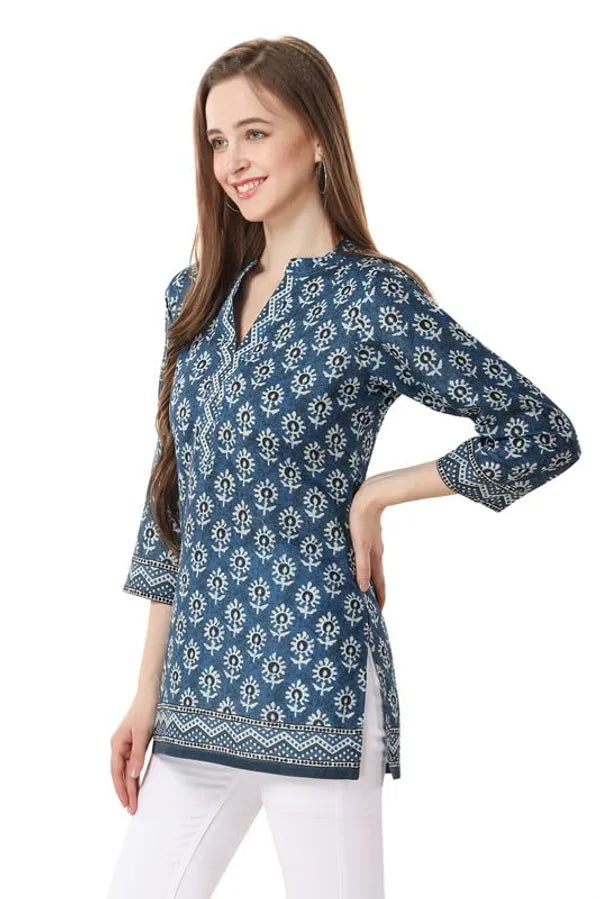 Cotton Printed Short Kurti Tunic For Work Wear Women And Girls | Kurti Tops | Short Kurti | Short Kurti For Women | Short Kurti For Girls