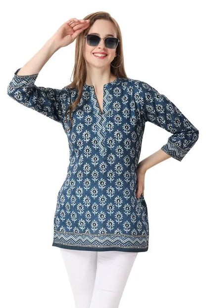 Cotton Printed Short Kurti Tunic For Work Wear Women And Girls | Kurti Tops | Short Kurti | Short Kurti For Women | Short Kurti For Girls
