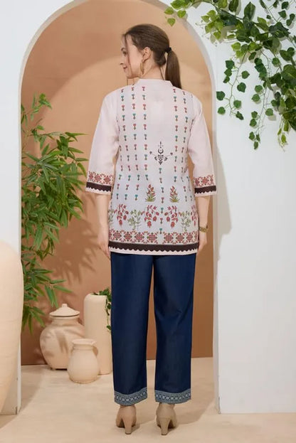 Women's Ethnic Print Cotton Short Kurti