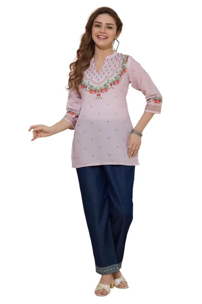 Women's Ethnic Print Cotton Short Kurti