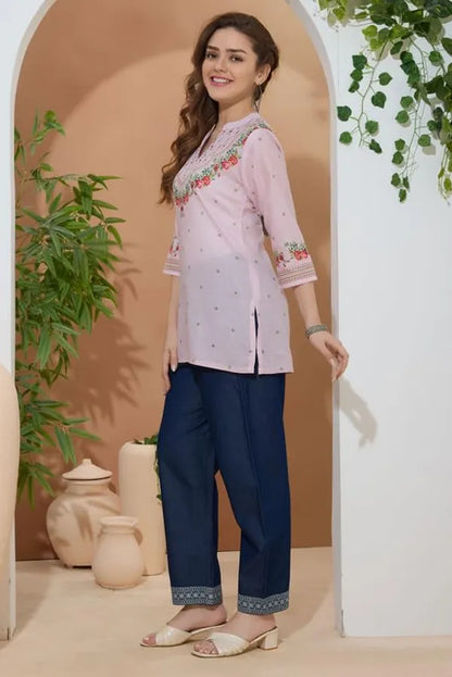 Women's Ethnic Print Cotton Short Kurti