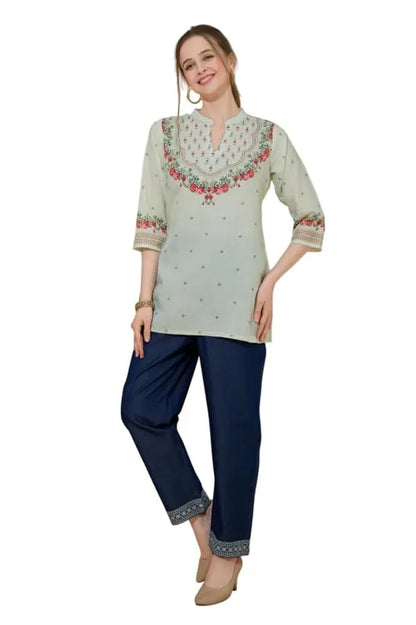 Women's Ethnic Print Cotton Short Kurti