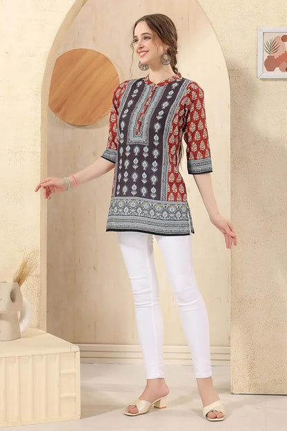 Cotton Print Short Tunic Top For Women And Girls | Kurti Tops | Short Kurti | Short Kurti For Women | Short Kurti For Girls