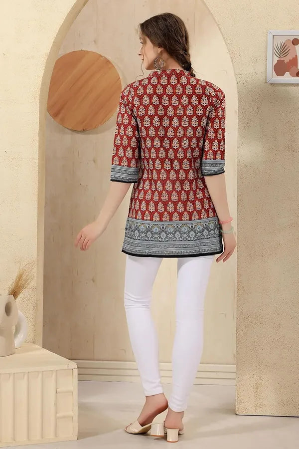 Cotton Print Short Tunic Top For Women And Girls | Kurti Tops | Short Kurti | Short Kurti For Women | Short Kurti For Girls