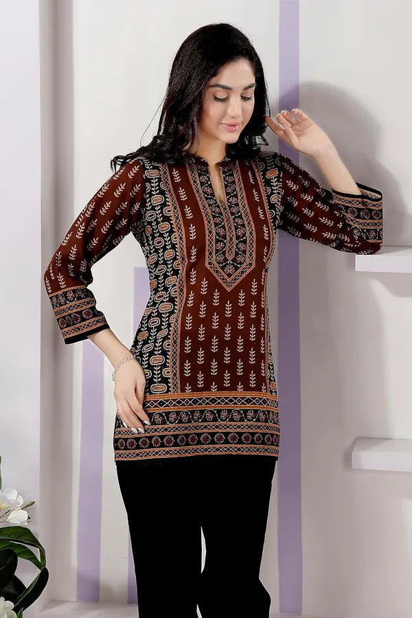 Cotton Print Short Tunic Top For Women And Girls | Kurti Tops | Short Kurti | Short Kurti For Women | Short Kurti For Girls