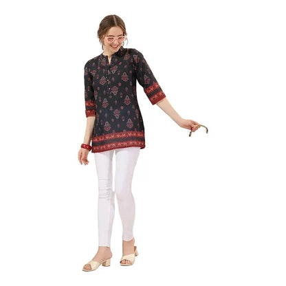 Cotton Print Short Tunic Top For Women And Girls | Kurti Tops | Short Kurti | Short Kurti For Women | Short Kurti For Girls