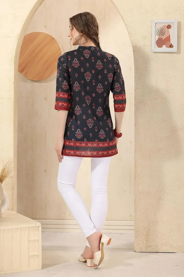 Cotton Print Short Tunic Top For Women And Girls | Kurti Tops | Short Kurti | Short Kurti For Women | Short Kurti For Girls
